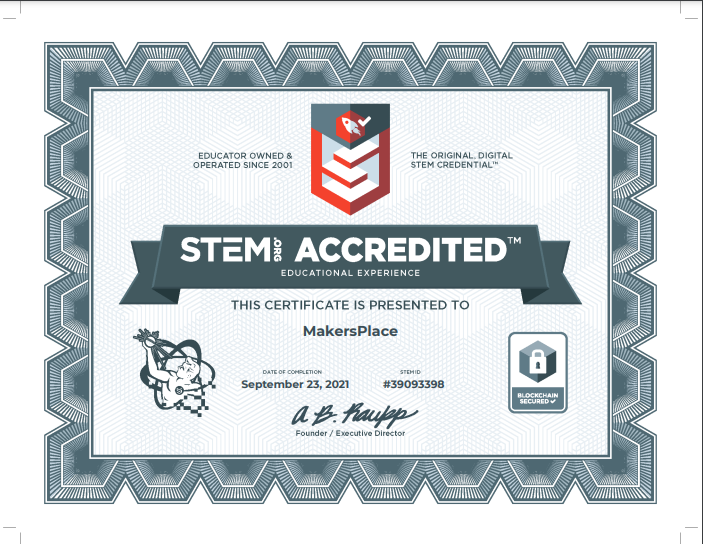 Stem.org accreditation MakersPlace